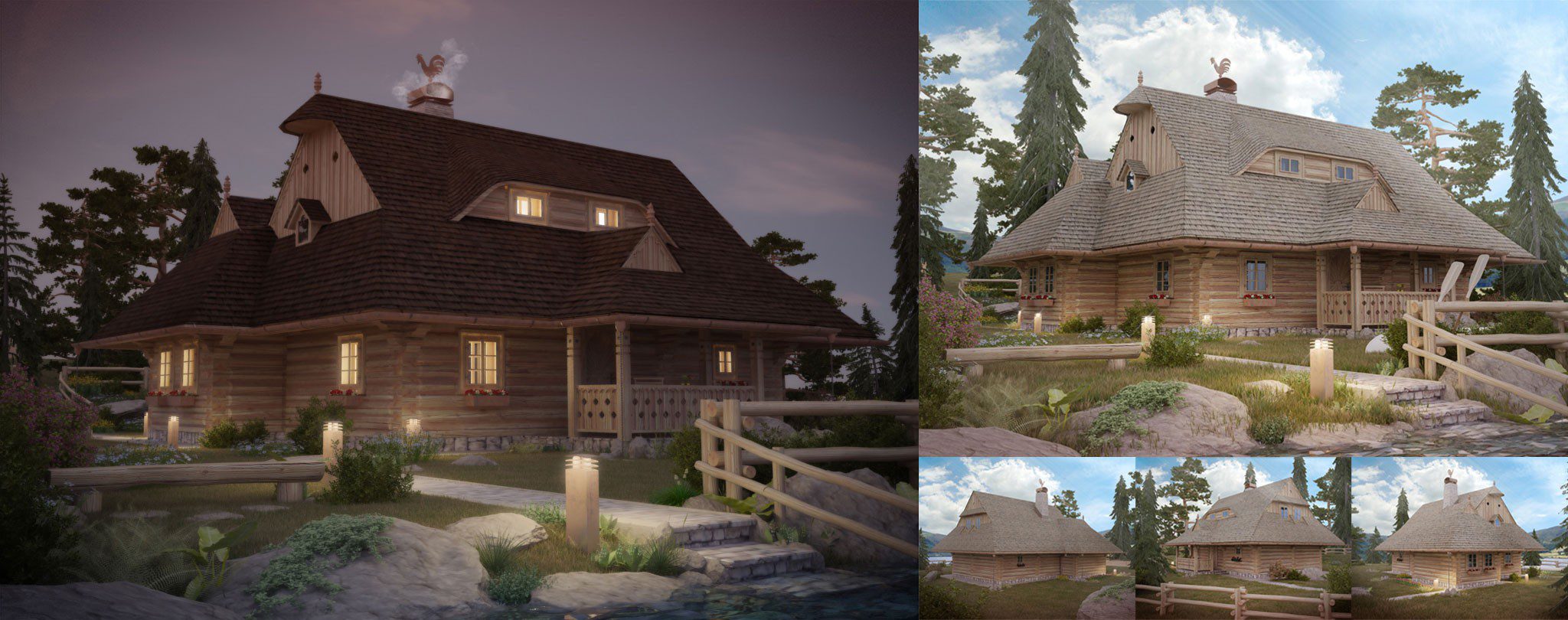 Architectural visualisations - Wooden Houses Lúčny hríb