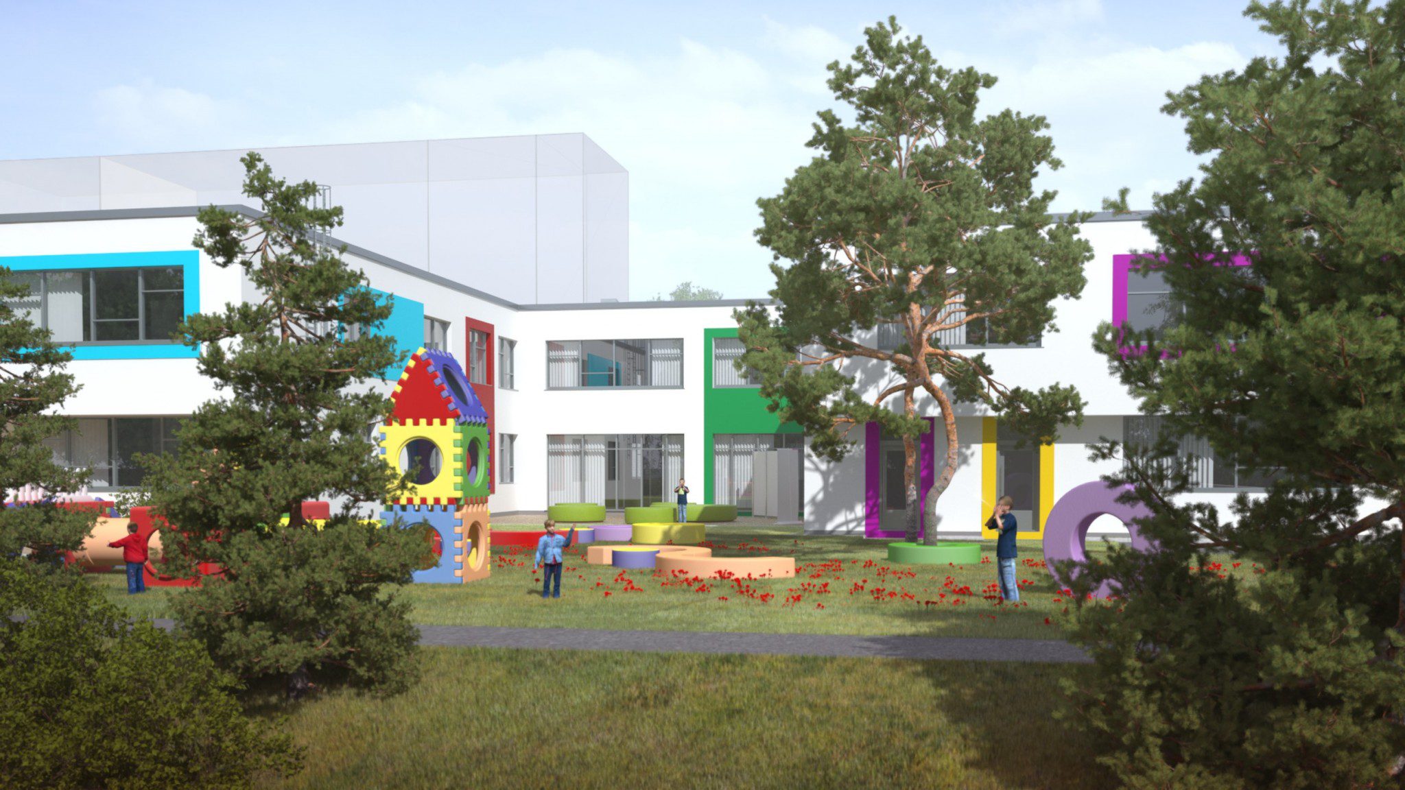 Architektonische visualisierungen - Kindergarten Vyšehradská